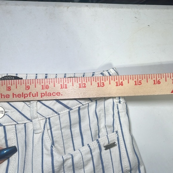 Scotch & Soda Downtown Surf La Bohemienne Mid‎ Rise Skinny White Blue Striped - Picture 8 of 11